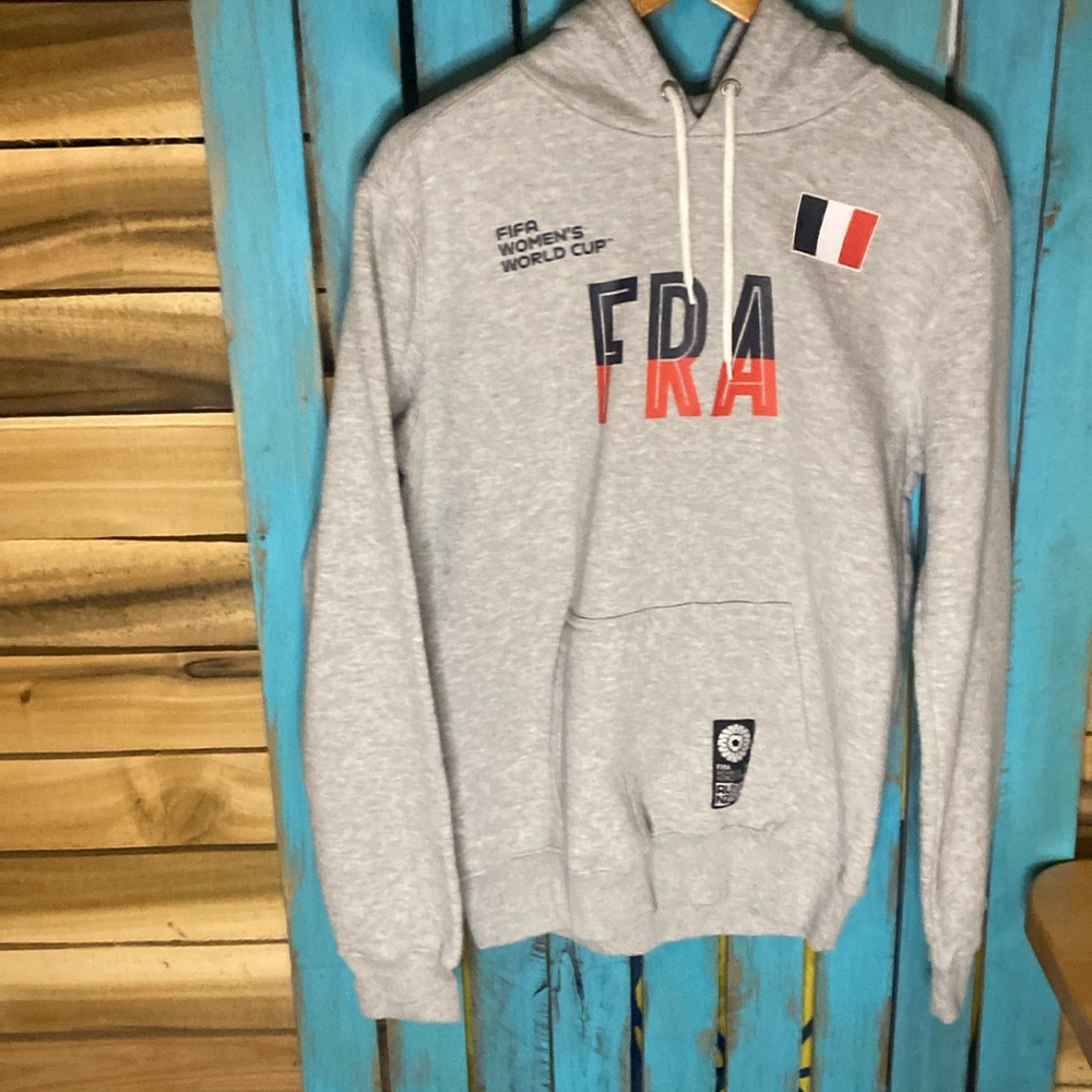 FIFA France Women's World Cup 2023 hoodie sweatshirt size Medium gray red blue